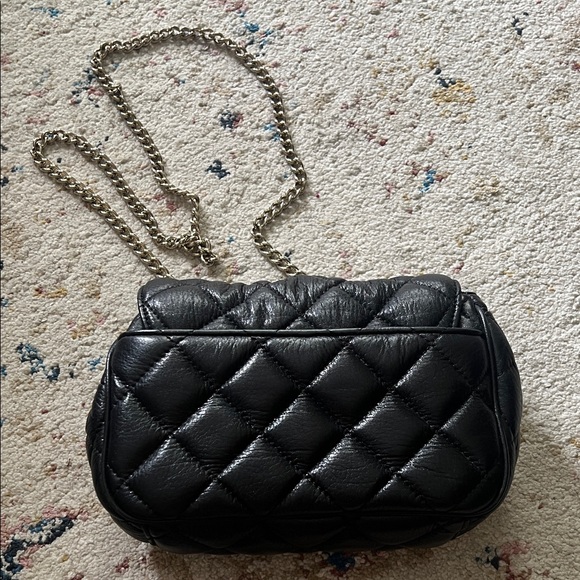 KATE SPADE Gold Coast Quilted Sparkle Calf Leather Christy Bag Black - Picture 6 of 6